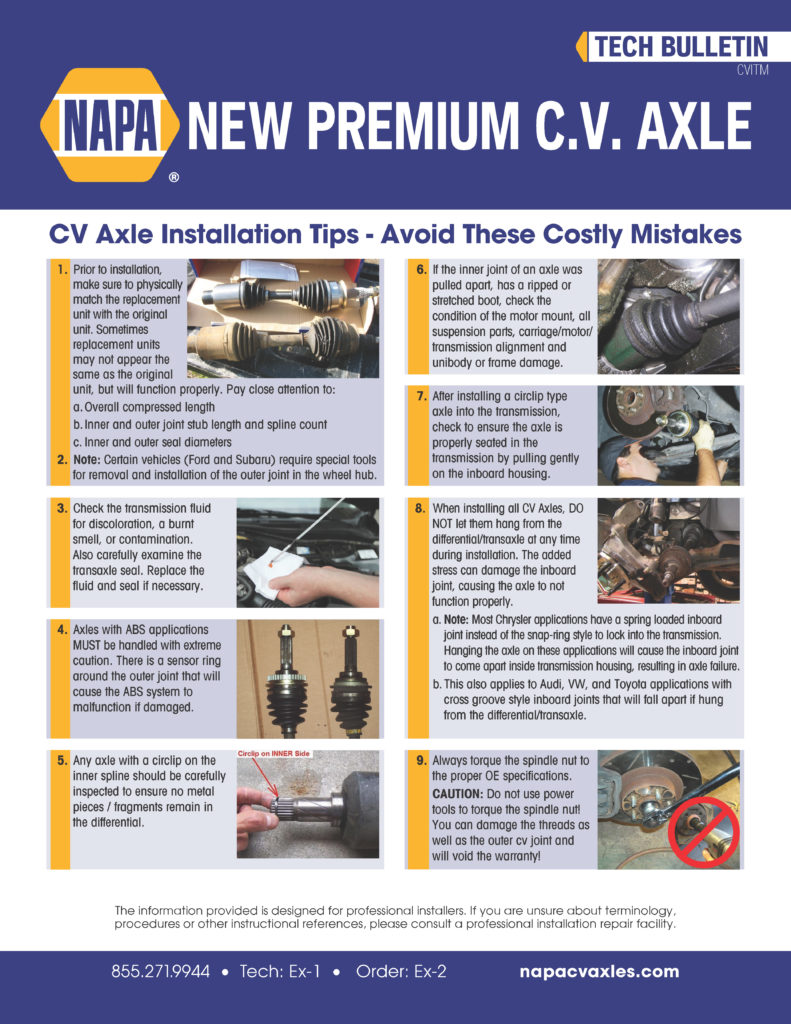 CV Axle Installation Tips Avoid These Costly Mistakes NAPA New Premium CV Axles