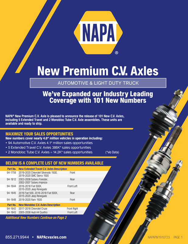 Expanding our Industry Leading C.V. Axle Coverage with 101 New Numbers