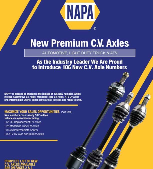 Introducing 106 New C.V. Axle Numbers